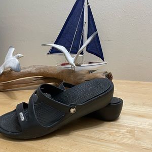 Crocs Patricia black slide on sandals. Size 8